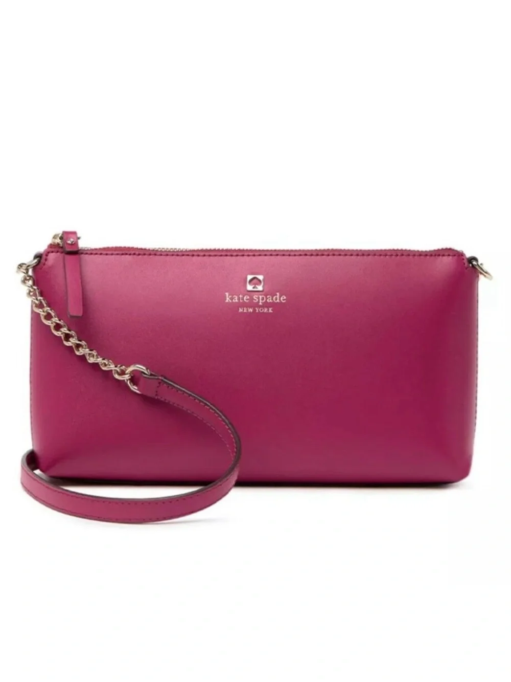 kate spade Magenta Leather Chain-Accent Crossbody